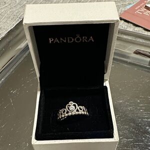 Authentic PANDORA Princess Tiara Crown ring size 5